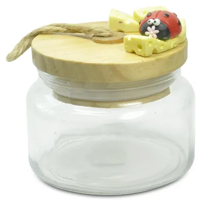 Käseglocke Marienkäfer, Glas, 10x10x11 cm, mehrfarbig