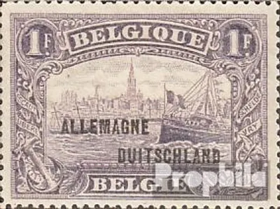 Produktbild von Briefmarken Belgische Post Rheinland 1919 Mi 11II A mit Falz Albert I.