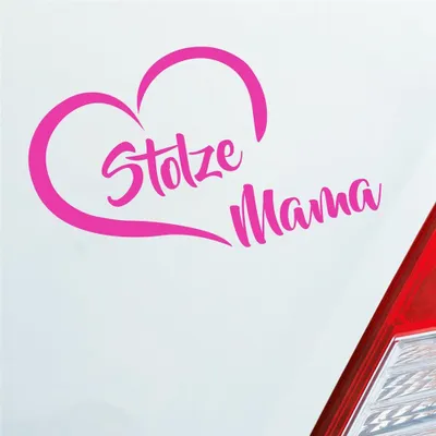 Produktbild von Auto Aufkleber Stolze Mama Liebe Herz Mutter Kind 16x10 cm Pink Sticker Heckscheibenaufkleber