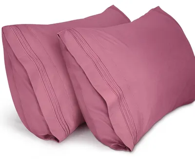 Produktbild von Set mit 2 Kopfbezügen, 40 x 70 cm, aus weicher Mikrofaser, in einem mauve-rosa Farbton