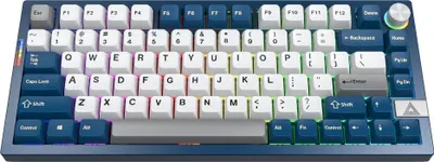 Zdjęcie produktu dla Montech MKey PRO, Przewodowy i Bezprzewodowy, USB + RF Wireless + Bluetooth, Mechaniczna, QWERTY, RGB LED, Niebieski, Szary, Biały