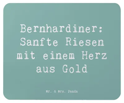 Produktbild von Mr. & Mrs. Panda Mousepad Spruch Bernhardiner Herz - Meeresbrise - Geschenk, Mouse Pad, Hunderassen Pflege, Hunderasse, Rettungshunde, unendliche Loyalität, Eigenschaften