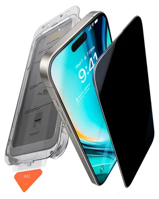 Obrázok produktu pre Torras GlassGo Install Master Privacy tvrdené sklo pre iPhone 16 Pro – Číre