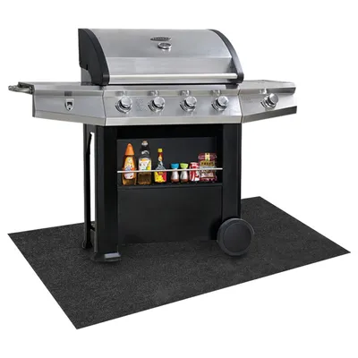 Image de Tapis de barbecue TolleTour Tapis de sol Tapis de protection pour barbecue extérieur BBQ Tapis résistant au feu 100x120 cm