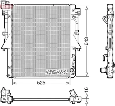 Produktbild von DENSO DRM45055 Kühler Wasserkühler Motorkühler für MITSUBISHI L 200 / Triton Pickup (KJ, KK, KL)