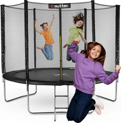 Produktbild von Outtec® Trampolin, Gartentrampolin, Kindertrampolin - Ø 244 cm (8ft) - bis 100 kg - mit Sicherheitsnetz und Leiter - Kinder, Outdoor