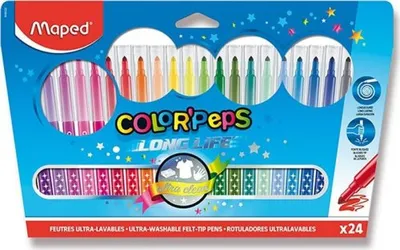 Zdjęcie produktu dla Maped Colorpeps Long Life - 24 Flamastry, Trójkątny Uchwyt