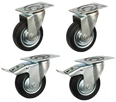 4 Schwerlast-Rollen 125mm Gummi, max. 440 kg