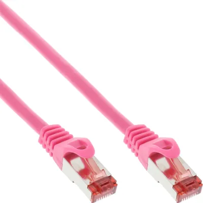 Image de InLine® 76405M Câble de raccordement, S/FTP (PiMf), Cat.6, 250MHz, PVC, cuivre, rose, 5m