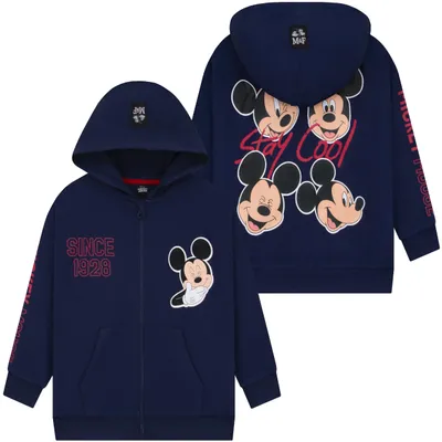 Produktbild von Disney Jungen Micky Maus Zip Kapuzenpullover, Blau 98