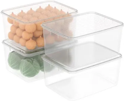 Obrázek produktu pro Organizační boxy do ledničky, vhodné do mikrovlnné trouby, do chladicího a mrazicího boxu, s víkem