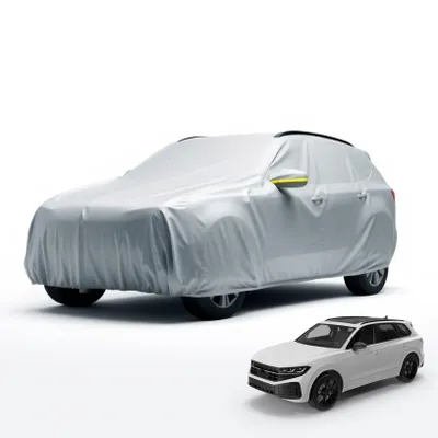 Image de SUV Housse de protection universelle pour voiture 490x190x180cm : bâche de voiture étanche pour voiture/véhicule - Car Cover en argent pour une protection complète