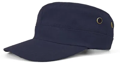 Image de Casquette militaire, modèle baseball, ajustable, couleur bleu marine, en polyester
