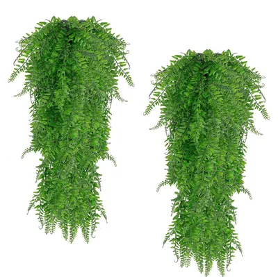 Obrázek produktu pro TRANKIELO® - 2 kusy umělých závěsných rostlin, výška 80 cm - odolné vůči UV záření - nenáročné na údržbu - realistická dekorace