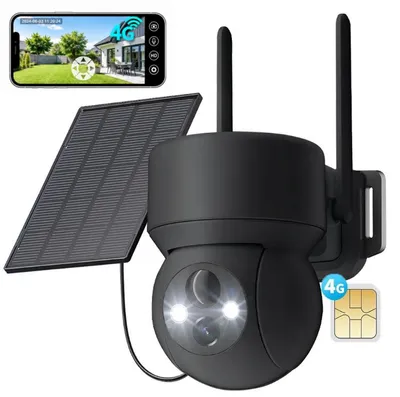 Produktbild von 4G LTE š¹berwachungskamera Aussen Solar Akku 2K Kamera mit SIM Karte kabellos Outdoor IP Kamera ohne WLAN 336¡ã 90¡ã schwenkbar