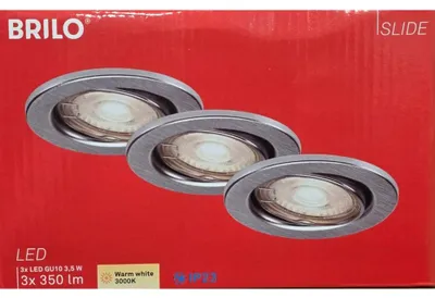 Zdjęcie produktu dla 3 x Briloner LED reflektor wpuszczany aluminiowy IP23 3,5W GU10 350lm ciepły biały 3000K obrotowy