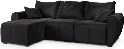 Produktbild von Masseno Ecksofa MADISON mit Schlaffunktion L-Form, Sofa mit Bettkasten, Wohnzimmersofa, Couch, Soffa, Bettsofa, Couchgarnitur- Schwarz, KRONOS 07