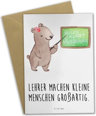 Produktbild von Mr. & Mrs. Panda firmungskarte Lehrer Großartig - Weiß - Geschenk, Spruch, kleine Menschen machen, Aufmerksamkeit, babykarte, Danke sagen, großartige, Dankbarkeit