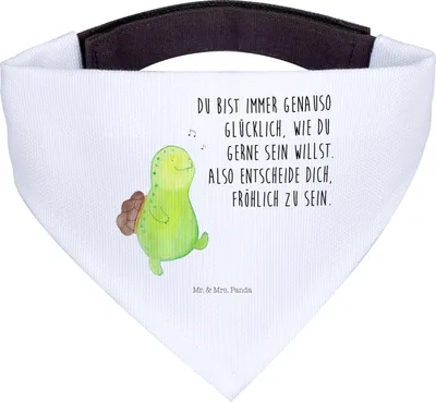 Produktbild von Mr. & Mrs. Panda Hundehalstuch Schildkröte Pfeifen - Weiß - Geschenk, Schildkröten, Halstuch Für Hunde, Glück, Bandana, Hund, Depression