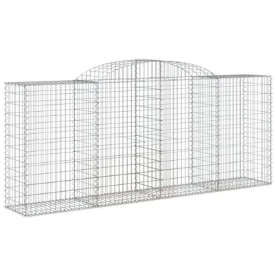 Produktbild von vidaXL Gabione mit Hochbogen 300x50x120/140 cm Verzinktes Eisen