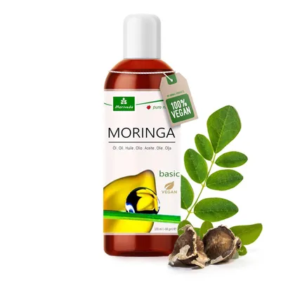 Produktbild von Moringa Basic Öl I Kaltgepresst aus Oleifera Samen & Schoten I Speiseöl, Hautpflege, Haar- & Bartöl I 100ml von Moriveda