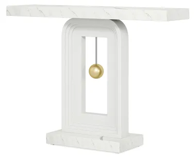 Obrázok produktu pre Konferenčný stolík – úzky príborník – šírka 100 cm – hĺbka 30 cm – výška 82 cm – drevo – biela farba