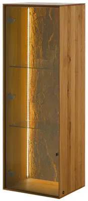 Produktbild von MASSIVMOEBEL24.DE Hängevitrine Wildeiche 46x38x132 natur geölt LINDAU #13