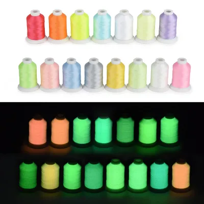Glow-in-the-Dark-Bordürmaschinenfaden 15 Farben 550Y