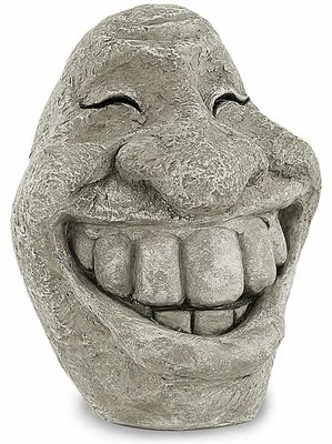 Image de Visage décoratif ''Stone Smiley''  pour jardin et intérieur