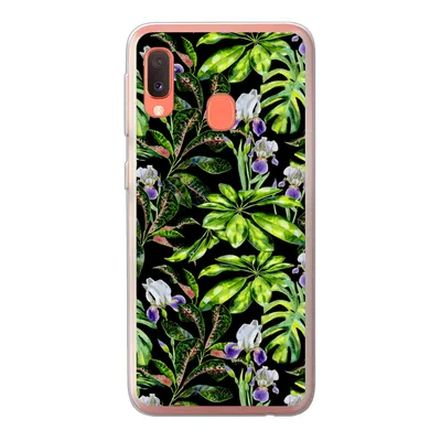 Produktbild von MuchoWow® Handyhülle Schutzhülle Hülle für Samsung Galaxy A20e Blume - Blätter - Muster Silikon Softcase Handy Hülle - Abdeckung