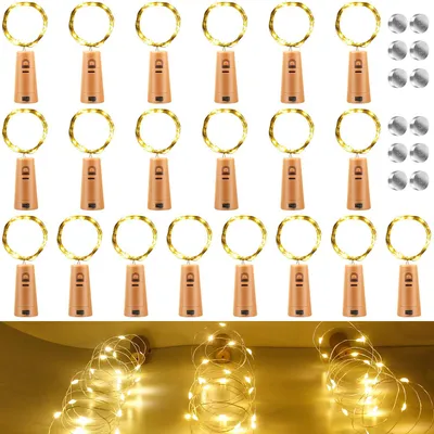 Flaschendraht mit 20 warmweißen LEDs, 2 m, inkl. Batterien
