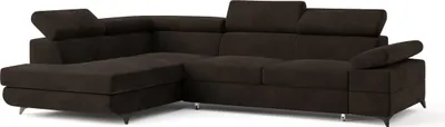 Produktbild von Masseno Ecksofa FAVIEN L-S mit Schlaffunktion L-Form, Sofa mit Bettkasten, Wohnzimmersofa, Couch, Soffa, Bettsofa, Couchgarnitur- Braun, MONOLITH 29