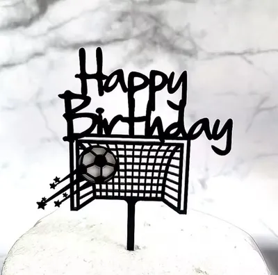 Productafbeelding van CHPN – Voetbaltaartdecoratie – Voetbaltaartversiering – Taartdecoratie voor voetbalfans – Voetbalfeest – Kinderfeest – Kinderverjaardag – Zwart – Taartspies