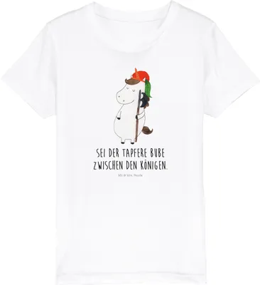 Produktbild von Mr. & Mrs. Panda Kleinkinder T-Shirt Einhorn Junge 9-11 Jahre (134/146) - Weiß - Geschenk, Bube, Mädchen, Baumwolle Kinder, Kindershirt, für, Teenager, Einhörner, Unicorn