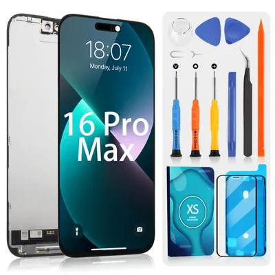 Produktbild von ARSSLY Display LCD für iPhone 16 Pro Max Bildschirm Ersatz für iPhone 16 Pro Max A3296 A3084 A3295 A3297 LCD Screen Digitalisiergerät Touchscreen Komplettset mit Werkzeug, Schwarz