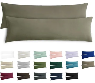 Produktbild von Kissenbezug 40x145 Taupe 2er Set Mikrofaser mit Reißverschluss