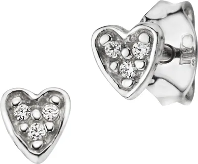 Produktbild von cai Ohrstecker 925/- Silber rhodiniert Herz Zirkonia
