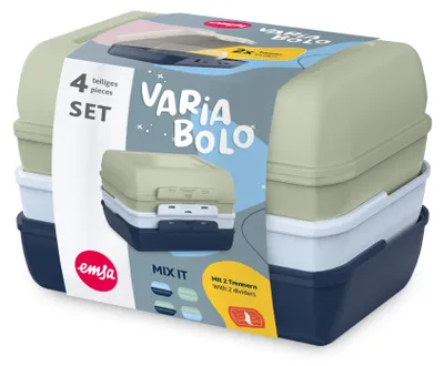 Produktbild von EMSA Variabolo Kids Brotdosen, N11111, Box, Rechteckig, Gemischte Farben, Kunststoff, China, 253 g