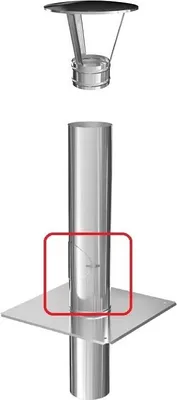 Produktbild von Schornsteinverlängerung Kaminverlängerung einwandig DN Ø 120 mm 0,5 m + Reinigung + Haube