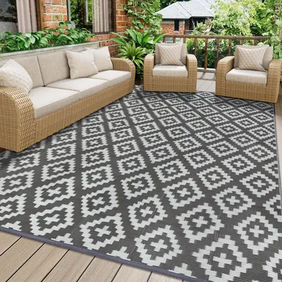 Zdjęcie produktu dla Dywan zewnętrzny odporny na UV - 150 x 245 cm Szary