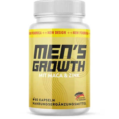 Produktbild von Mens Growth Kapseln | Mit Maca, L-Arginin, L-Citrullin und Zink | Optimale Dosierung | 60 Kapseln