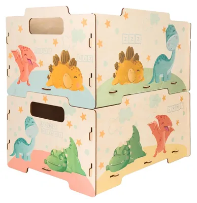 Produktbild von Stapelbare Aufbewahrungsboxen für Kinder Baby Dinos