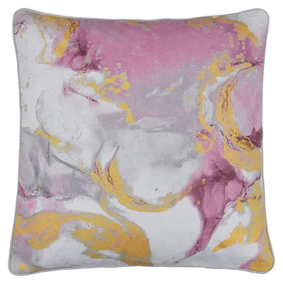 Dekokissen 45x45 cm, Marmerprint, Baumwolle, Blush Pink