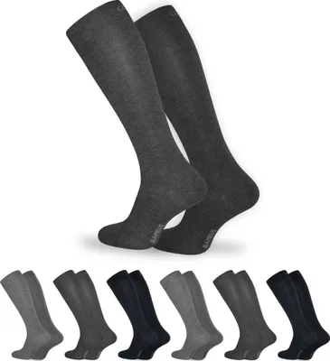Produktbild von OCERA 6 Paar Bambus Kniestrümpfe (Uni) für Damen und Herren in verschiedenen Farben - Grau-Mix 39/42