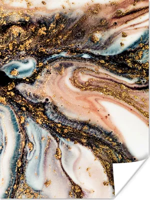 Produktbild von MuchoWow® Poster Marmoroptik - Gold - Schwarz - Glitzer - Chic 120x160 cm - Wandbilder
