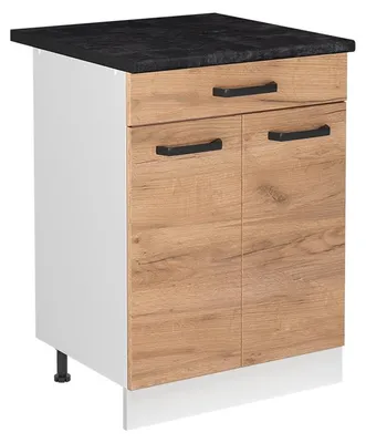 Produktbild von Spülenunterschrank Vicco R-Line Goldkraft Eiche/Weiß 60 cm Arbeitsplatte Anthrazit, Model 73008