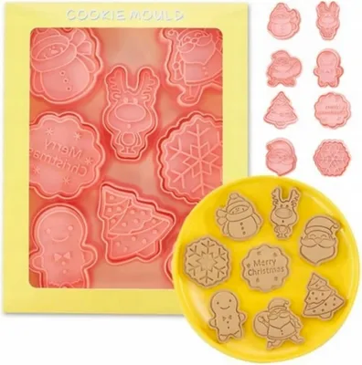 Image de Emporte-pièces pour biscuits de Noël et pains d'épices, lot de 8