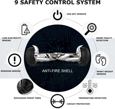 Produktbild von Hoverboard 8.5 Zoll, Premium Offroad Hoverboards - Bluetooth - Starker Dual Motor - LED - Elektro Skateboard Selbstausgleichender Elektroroller -Geschenk für Kinder