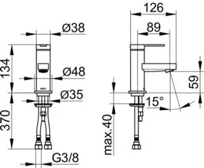 Produktbild von KEUCO 59504213100 EHM-WT-Mischer 60 IXMO 59504