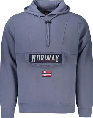 Produktbild von Gefütterter Herren Langarm-Kapuzenpullover mit Reißverschluss – Blau